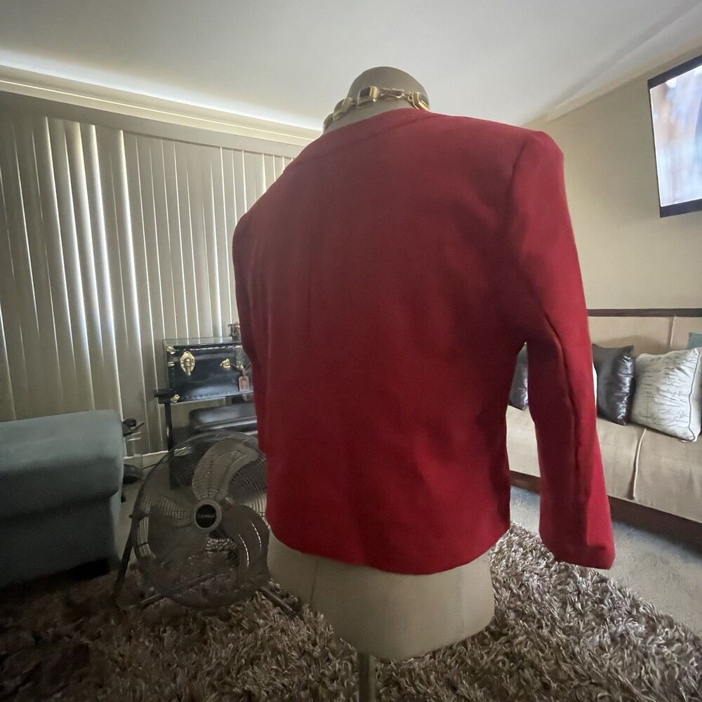 Roz & Ali Women’s Red 3/4 Sleeve Blazer Size XL with Silver Accents Career Artsy - Picture 7 of 9